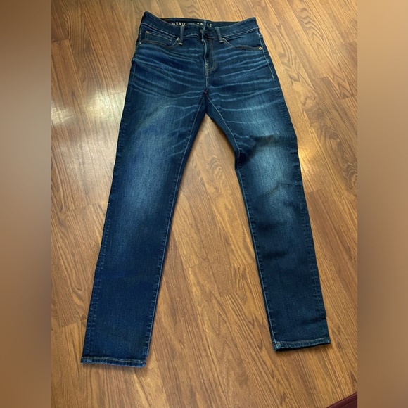 Men’s American Eagle AirFlex + Athletic Skinny Size 31 x 32 Dark Wash Jeans EUC - Picture 1 of 10